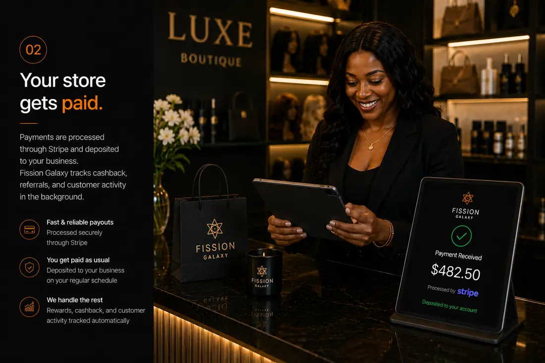 Payments processed through Stripe reach the store